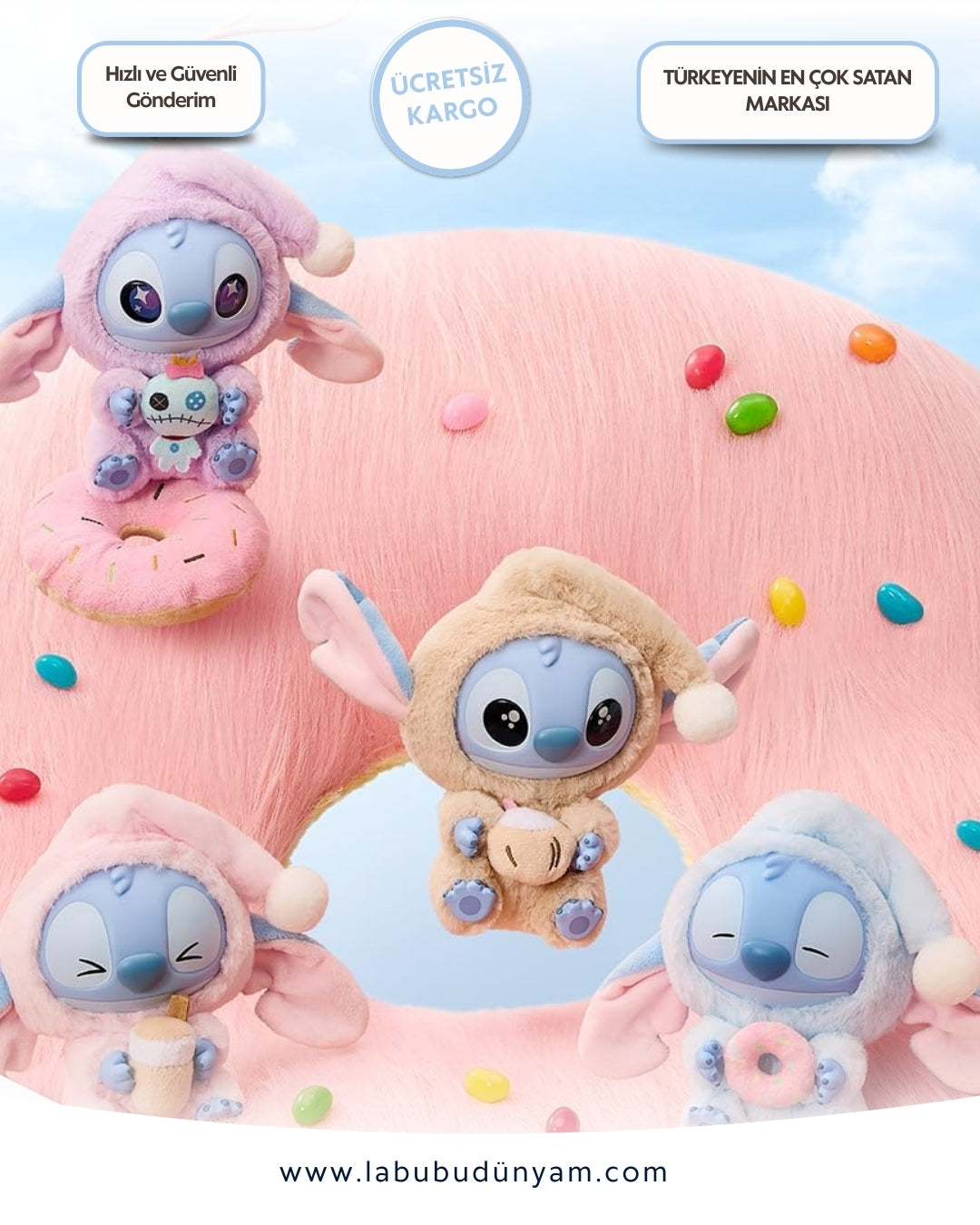 💙 Stitch & Labubu Anahtarlık